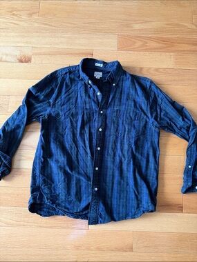 J crew Classic Navy/green  Plaid Button-Down Shirt - Men
